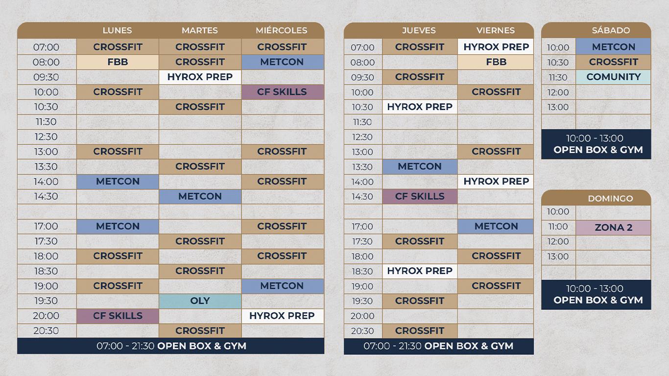 Horarios Real Crossfit